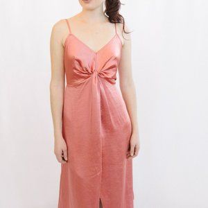 NWT Line & Dot Dawn Front Knot Detail Satin Dress